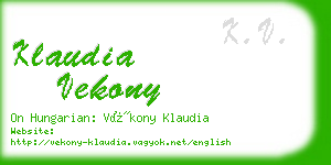 klaudia vekony business card